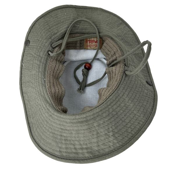 Teva Fishing Hunting Bucket Hat with Chin Strap Embroidered Logo Green One Size - Picture 9 of 11